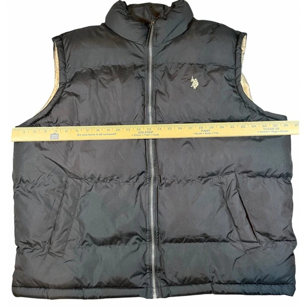 U.S.Polo Assn. Men's Black Winter Fall Full Zip Puffer Vest Jacket Size 2XL